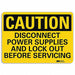 Caution Sign 7 in x 10 in Aluminum