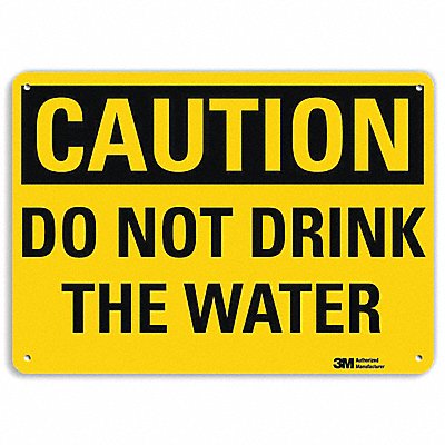 Caution Sign 7 in x 10 in Aluminum