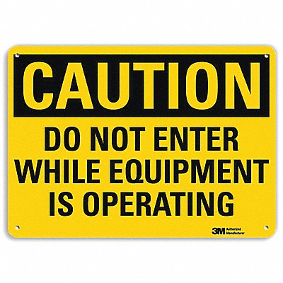 Caution Sign 7 in x 10 in Aluminum