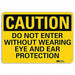 Caution Sign 7 in x 10 in Aluminum