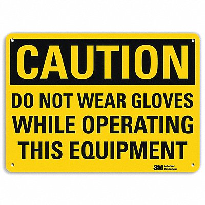 Caution Sign 7 in x 10 in Aluminum