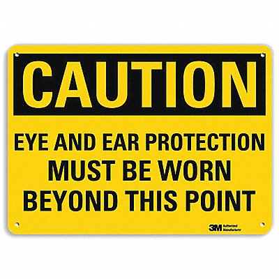 Caution Sign 7 in x 10 in Aluminum