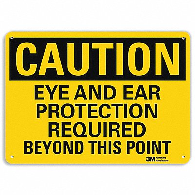 Caution Sign 7 in x 10 in Plastic