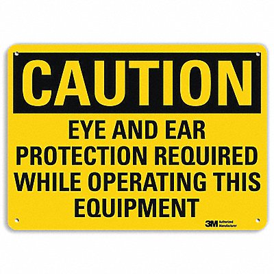 Caution Sign 7 in x 10 in Aluminum