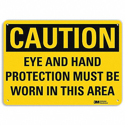Caution Sign 7 in x 10 in Aluminum