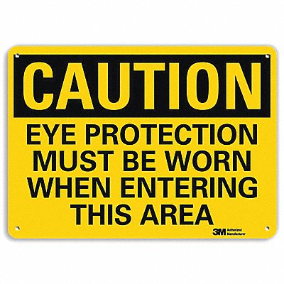 Caution Sign 7 in x 10 in Aluminum