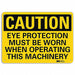 Caution Sign 7 in x 10 in Plastic