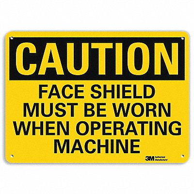 Caution Sign 7 in x 10 in Aluminum