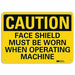 Caution Sign 7 in x 10 in Aluminum