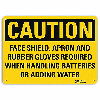 Caution Sign 7 in x 10 in Aluminum