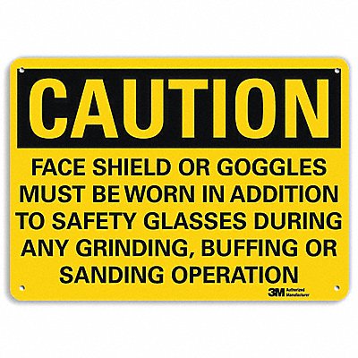 Caution Sign 10 inx14 in Aluminum