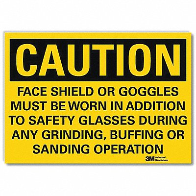 Caution Sign 5 in x 7 in Rflct Sheeting