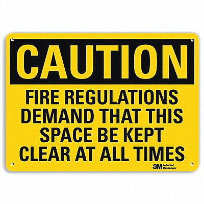 Caution Sign 10 in x 14 in Plastic