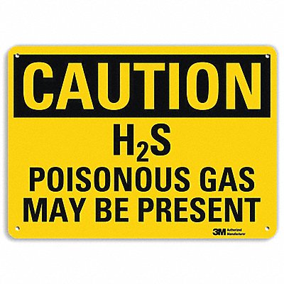 Caution Sign 7 in x 10 in Aluminum