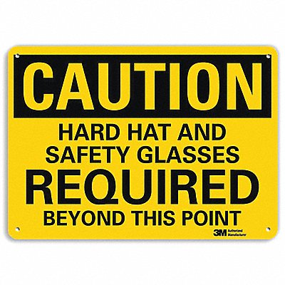 Caution Sign 10 inx14 in Aluminum