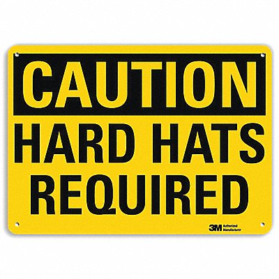 Caution Sign 7 in x 10 in Aluminum