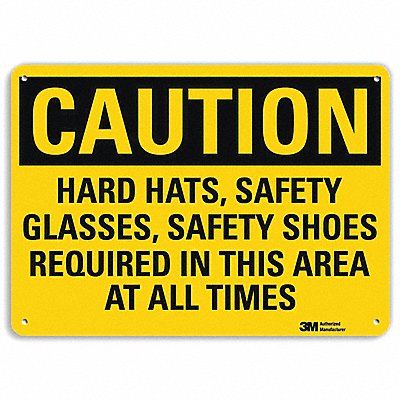 Caution Sign 7 in x 10 in Aluminum