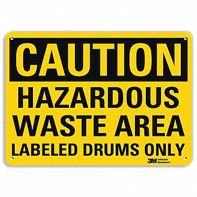 Caution Sign 10 inx14 in Aluminum