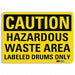 Caution Sign 10 inx14 in Aluminum