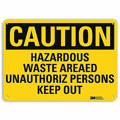 Caution Sign 10 inx14 in Aluminum