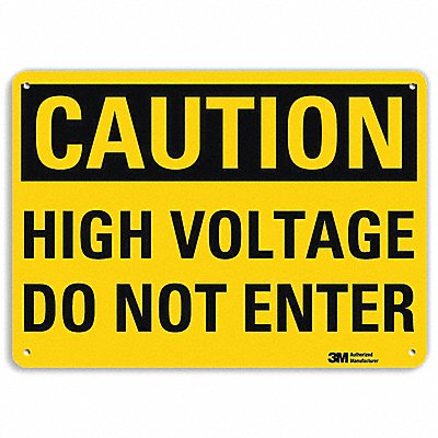 Caution Sign 7 in x 10 in Aluminum