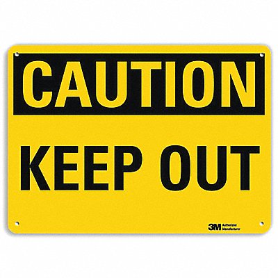 Caution Sign 7 in x 10 in Plastic