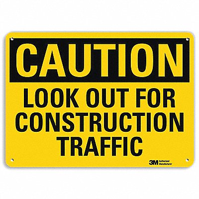 Caution Sign 10 inx14 in Aluminum