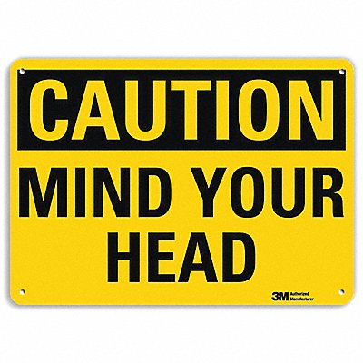 Caution Sign 7 in x 10 in Plastic