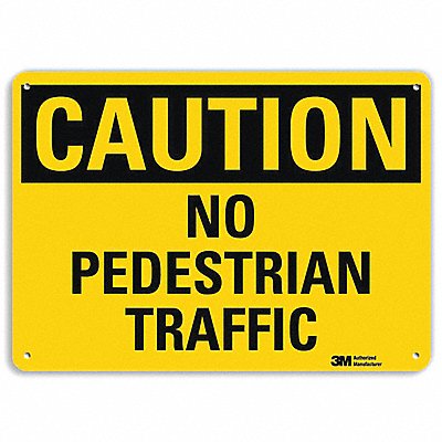 Caution Sign 7 in x 10 in Aluminum