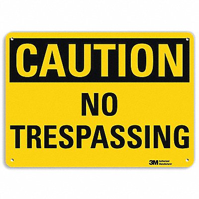 Caution Sign 7 in x 10 in Aluminum