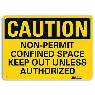 Caution Sign 7 in x 10 in Aluminum