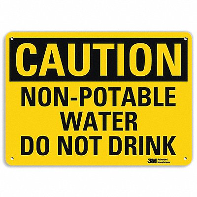 Caution Sign 7 in x 10 in Aluminum