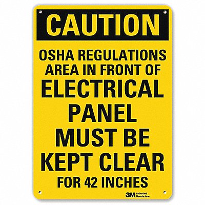 Caution Sign 14 in x 10 in Aluminum