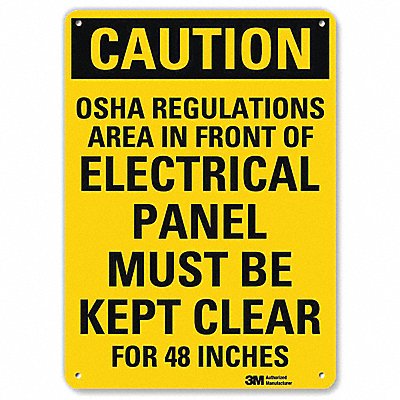 Caution Sign 10 in x 7 in Aluminum