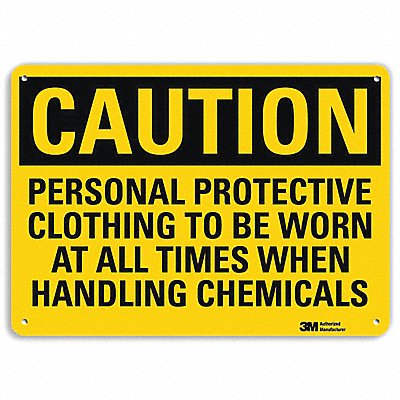 Caution Sign 10 inx14 in Aluminum