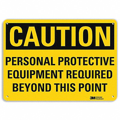 Caution Sign 7 in x 10 in Aluminum