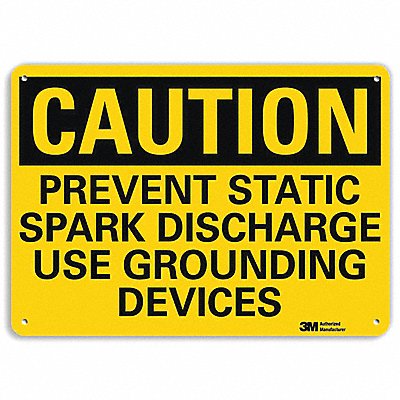 Caution Sign 10 inx14 in Aluminum