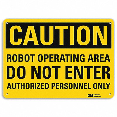 Caution Sign 7 in x 10 in Aluminum