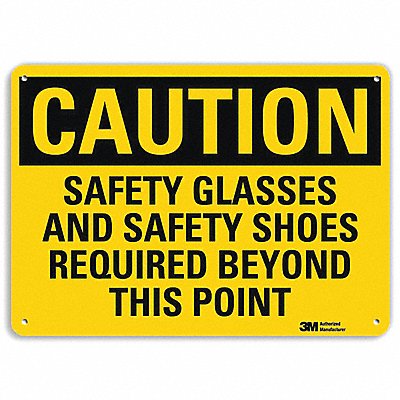 Caution Sign 10 inx14 in Aluminum