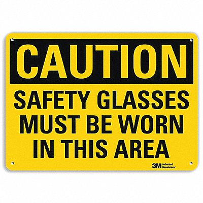 Caution Sign 10 inx14 in Aluminum