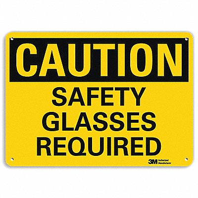 Caution Sign 7 in x 10 in Aluminum