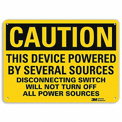 Caution Sign 7 in x 10 in Aluminum