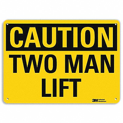 Caution Sign 7 in x 10 in Aluminum