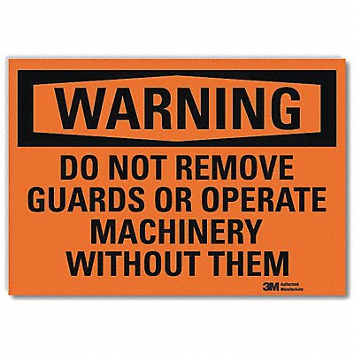 Warning Sign 5 in x 7 in Rflct Sheeting