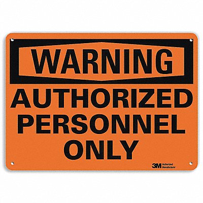 Warning Sign 10 inx14 in Aluminum