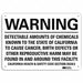 Warning Sign 7 in x 10 in Plastic