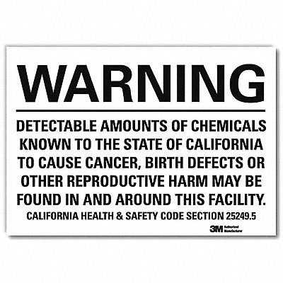 Warning Sign 5inx7in Reflective Sheeting