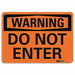 Warning Sign 7 in x 10 in Plastic