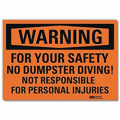 Warning Sign 5inx7in Reflective Sheeting