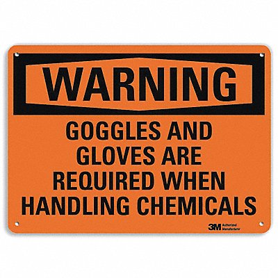 Warning Sign 7 in x 10 in Aluminum